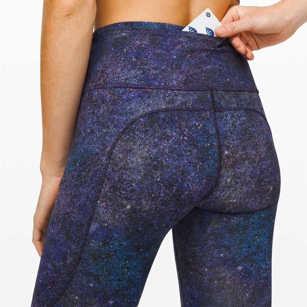Lululemon Fast and Free Tight 11 25" *Nulux Polar Lights Blue Multi - Picture 3 of 13
